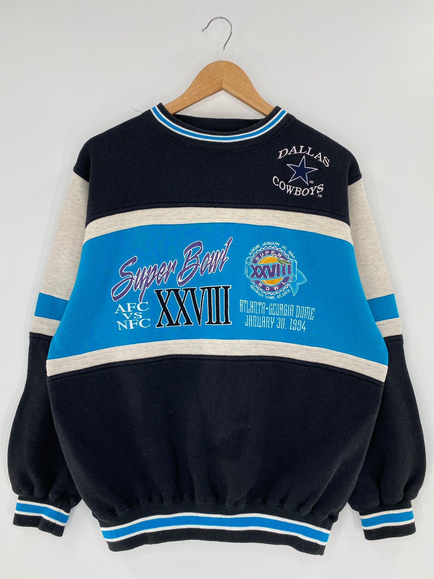 1994 SUPER BOWL XXVIII DALLAS COWBOYS Size L Vintage NFL Sweat - Shirt/ K5766