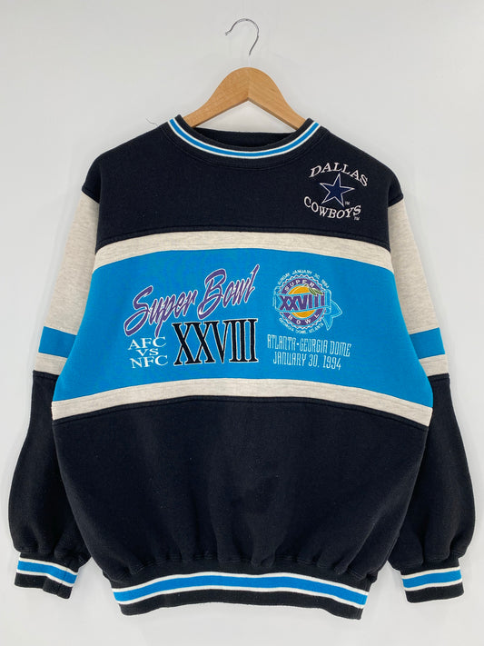 1994 SUPER BOWL XXVIII DALLAS COWBOYS Size L Vintage NFL Sweat - Shirt/ K5766