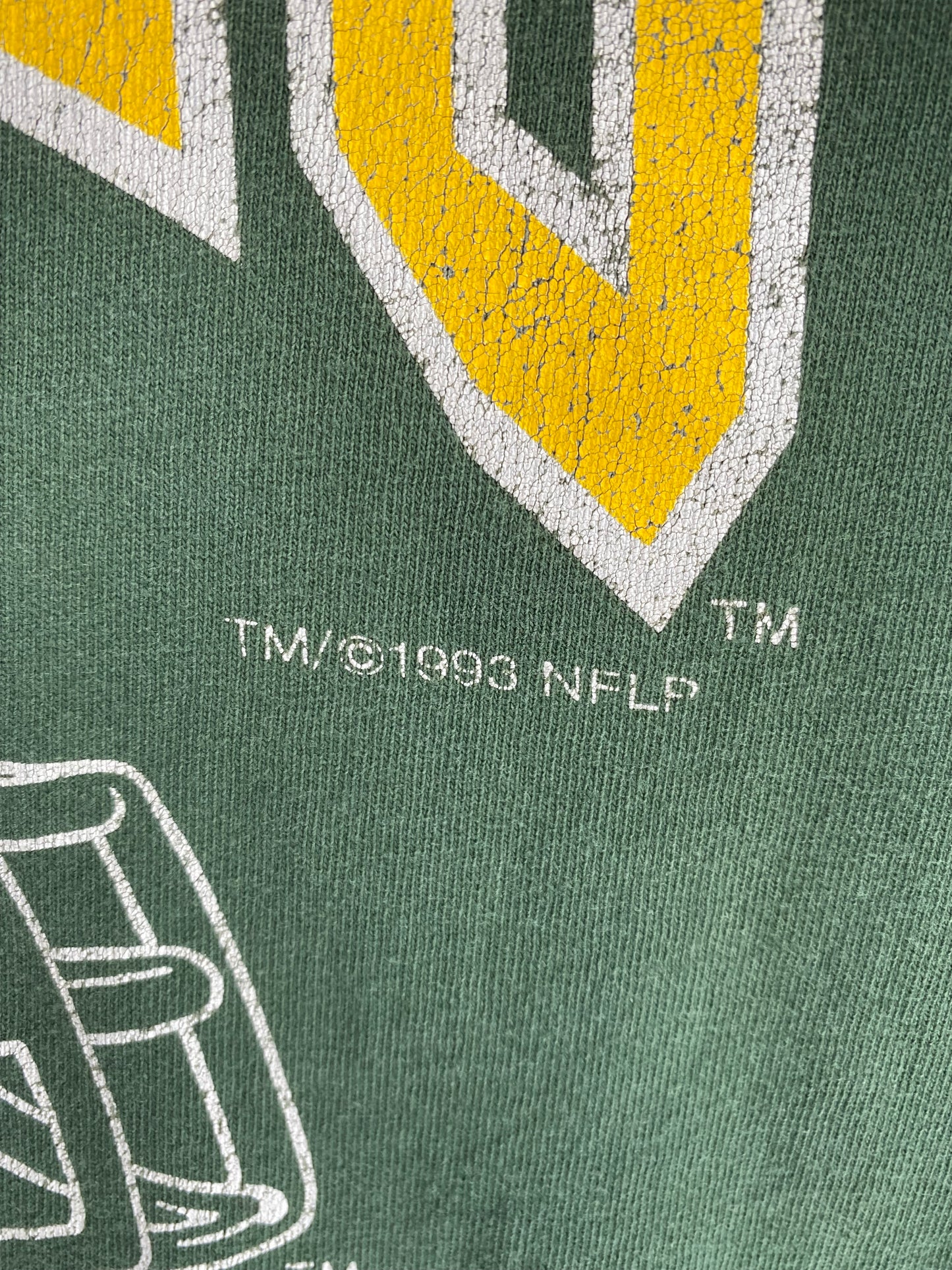 1993 PACKERS Made in USA Size XL Vintage NFL T- Shirt / K4181