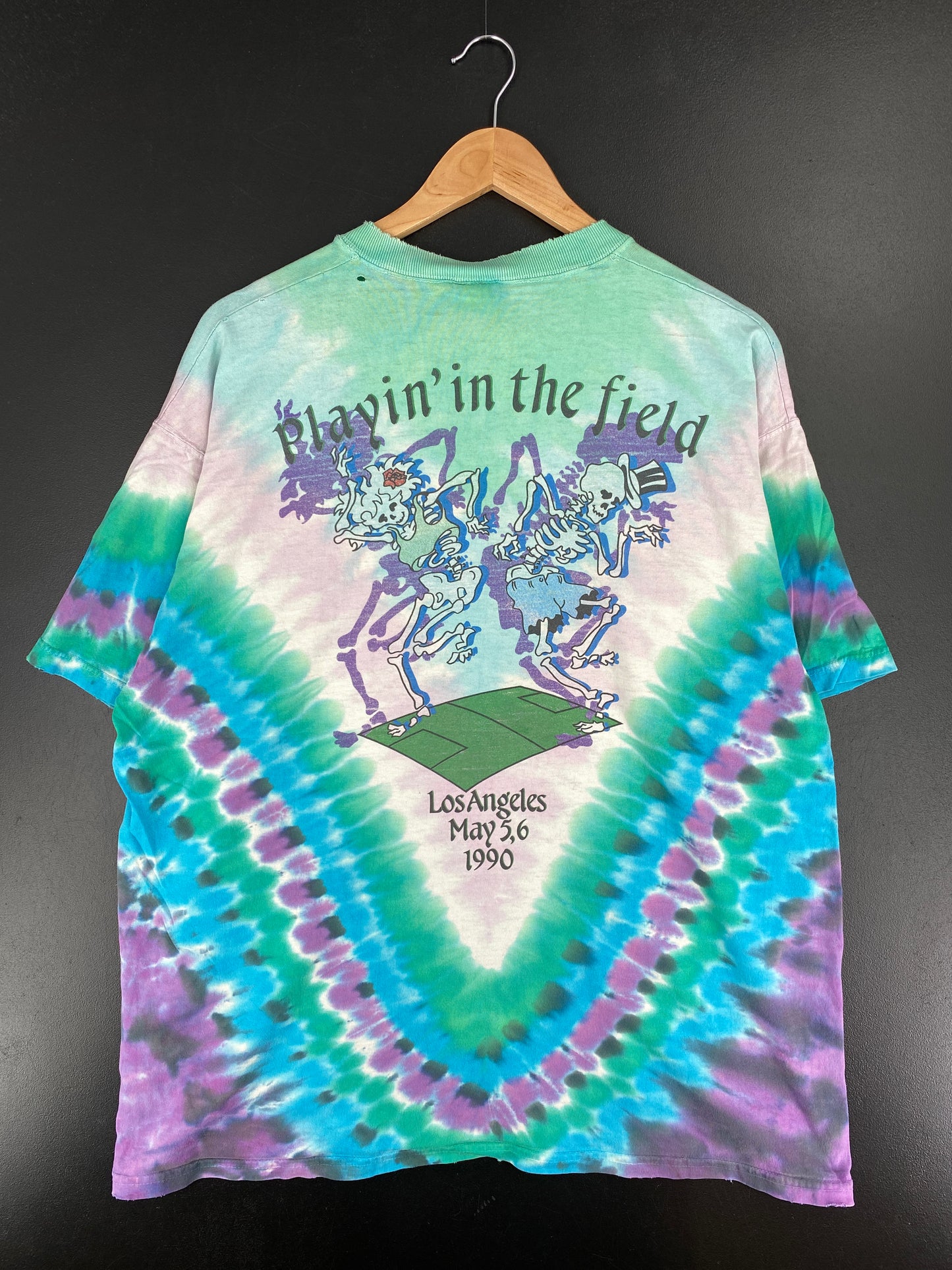 1990 LIQUID BLUE x GRATEFUL DEAD Made in USA Size XL Vintage Music T-Shirts / A5739