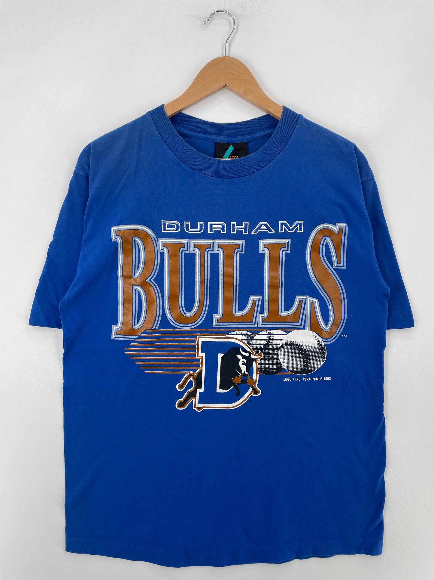 .1993 DUTHAM BULLS Made in USA Size M Vintage MLB T-Shirt / E4111T