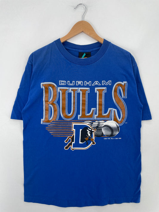 .1993 DUTHAM BULLS Made in USA Size M Vintage MLB T-Shirt / E4111T