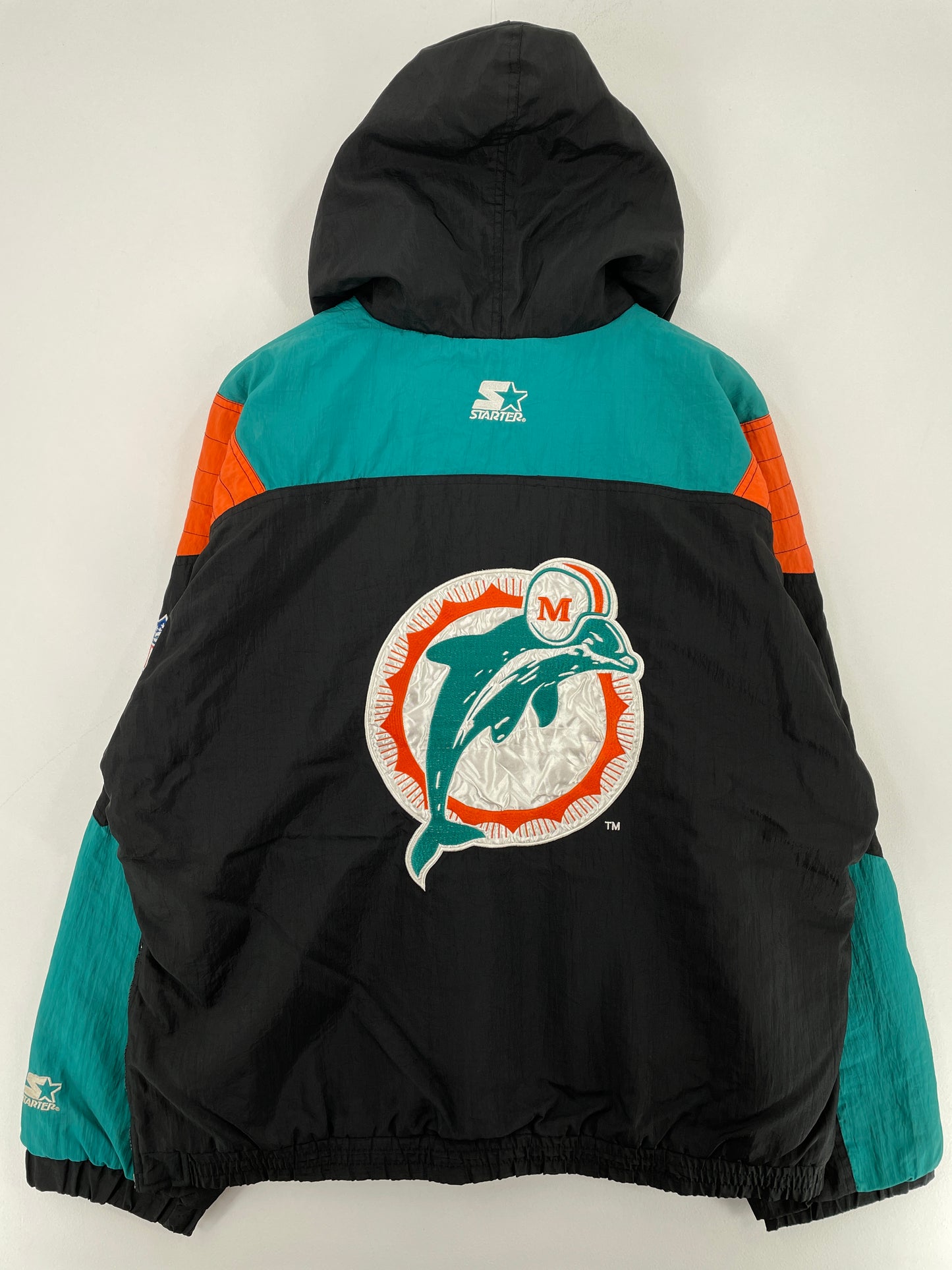 .90’s STARTER x MIAMI DOLPHINS Size XL Vintage NFL Padded Nylon Jacket / E3356N