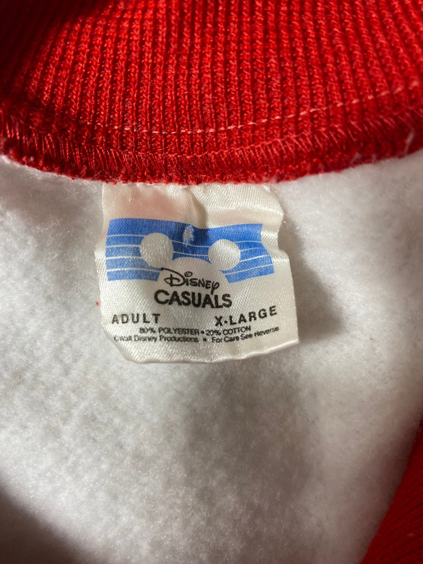 .80’s DISNEY MICKEY Size XL Vintage Button Up Sweat-shirt / E531
