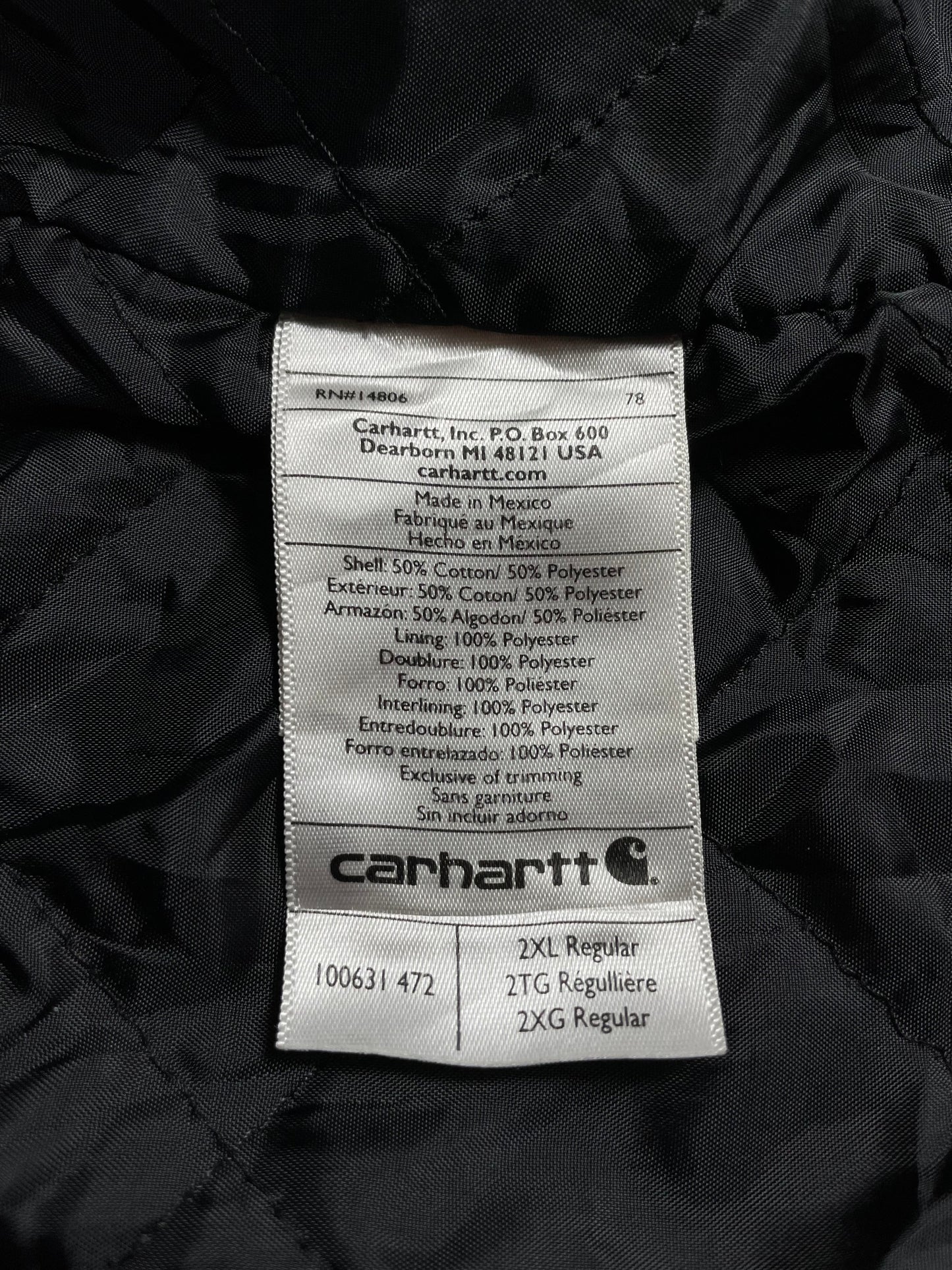 Vintage CARHARTT Size XXL Zip-up Hoodie Sweat-Shirt / A8890