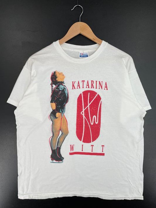 1990 KATARINA WITT Made in USA Size XL Vintage Music T-Shirt / E5092T