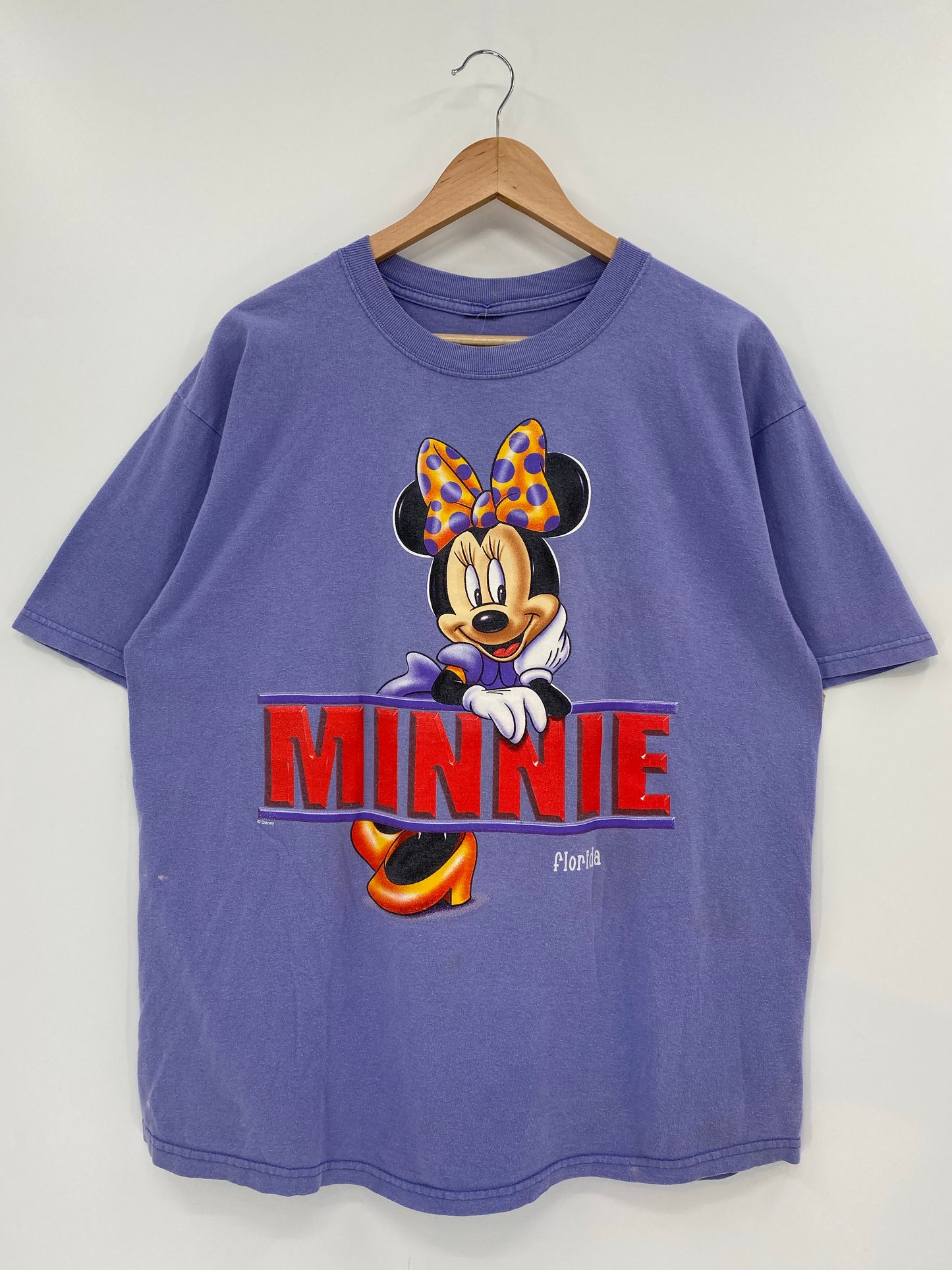 90's DISNEY MINNIE Size Ladies L Vintage T-Shirt / K6368