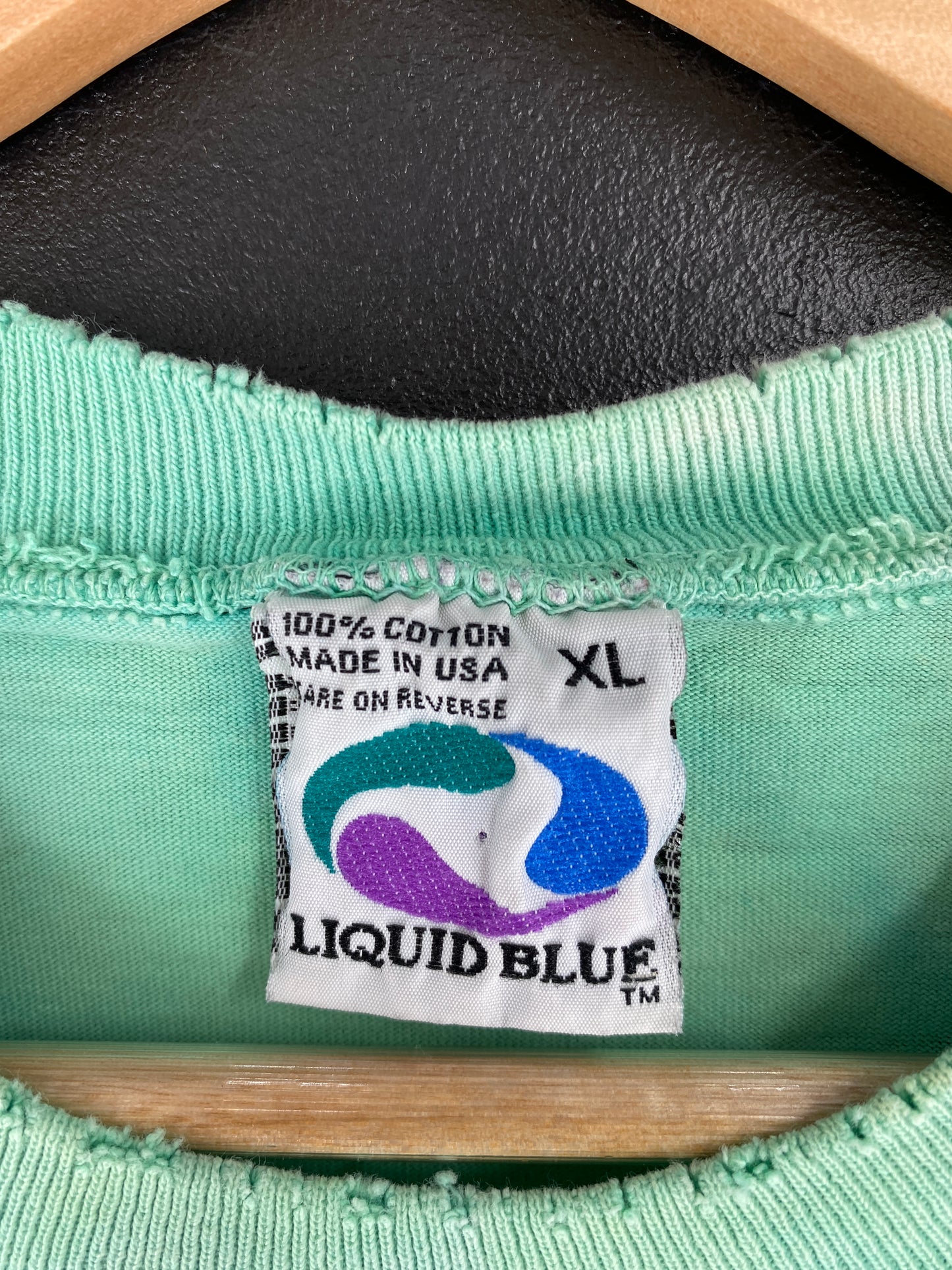 1990 LIQUID BLUE x GRATEFUL DEAD Made in USA Size XL Vintage Music T-Shirts / A5739