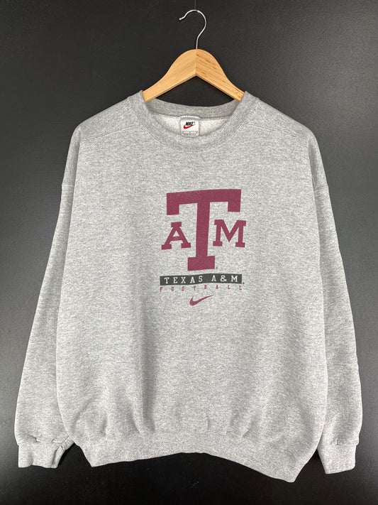 90’s NIKE TEXAS A&M Made in USA Size L Vintage College Sweat-shirt / A5545