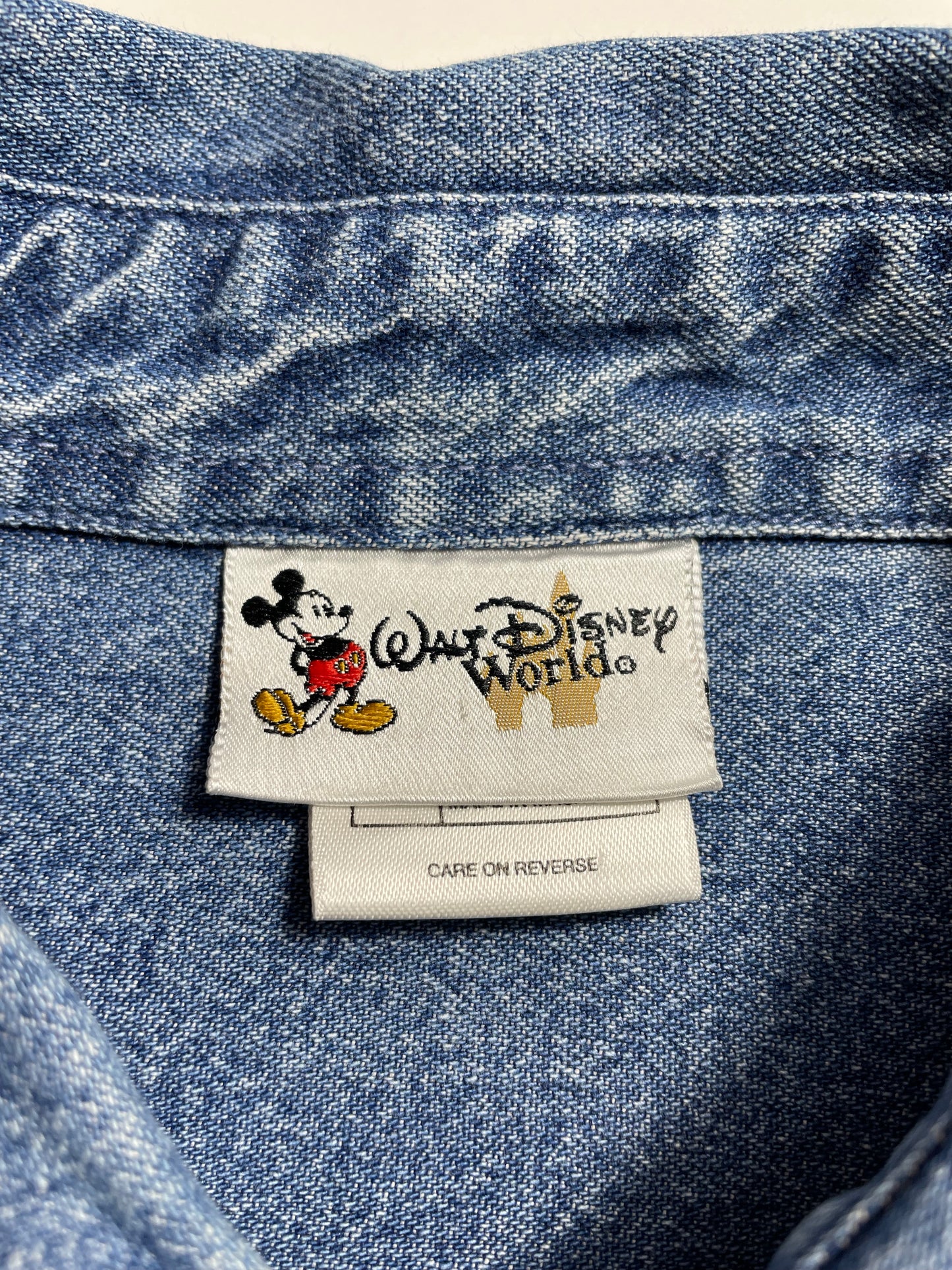 00’ DISNEY MICKEY Size XL Vintage Denim Botton-down Shirts/ K8857