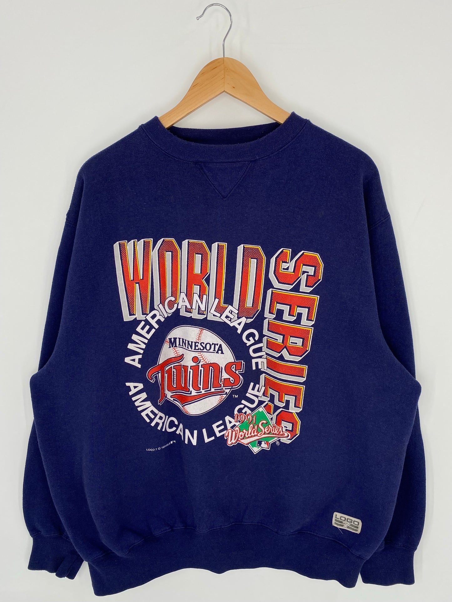 1991 MINNESOTA TWINS Size XL Vintage MLB Sweat-Shirts/ K8962
