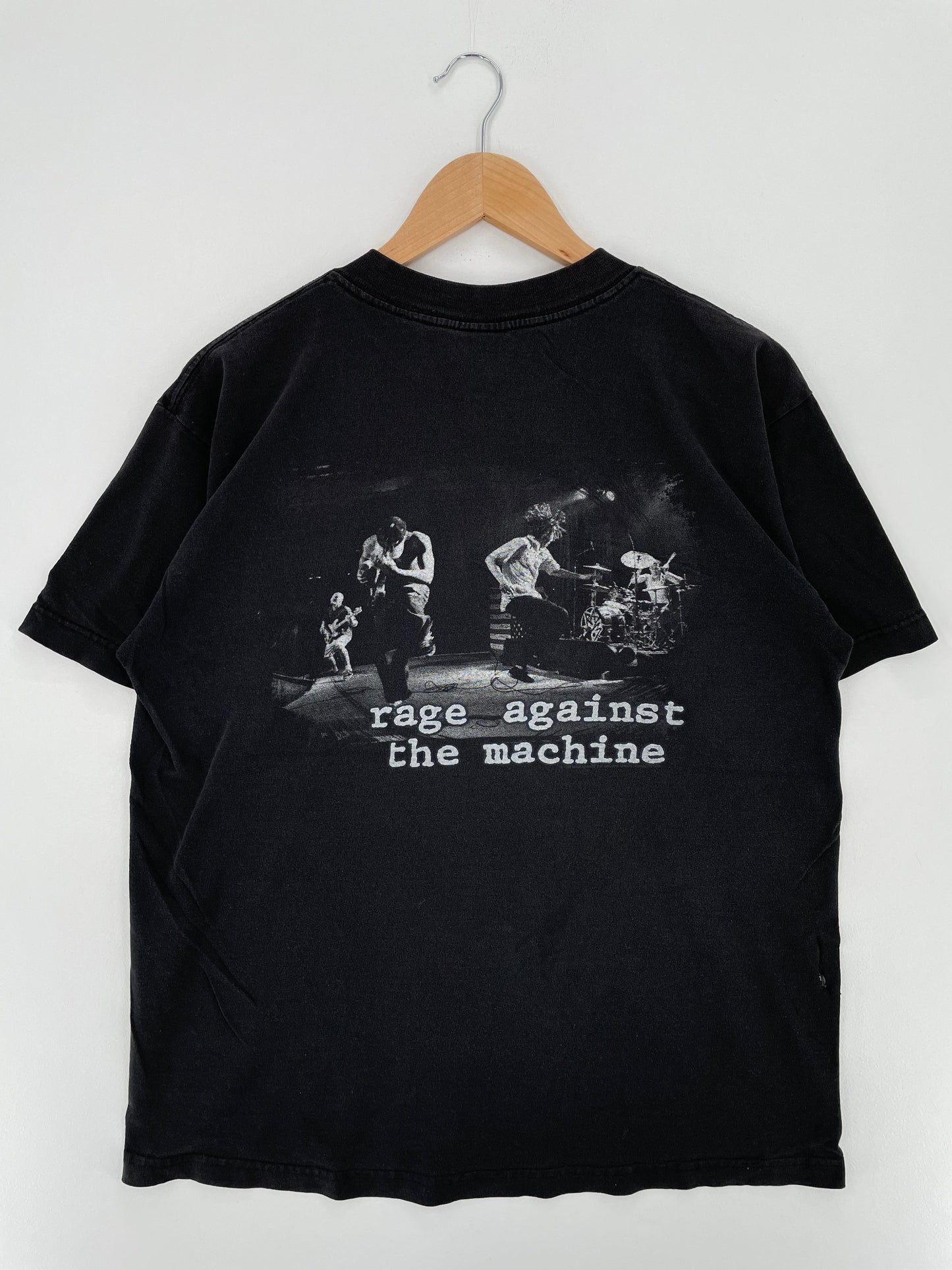 .90's RAGE AGAINST THE MACHINE Size L Vintage Music T-Shirt / E5841T