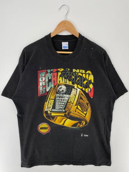 1994 SALEM x HUSTON ROCKETS Made in USA Size XL Vintage NBA T-shirt / A303