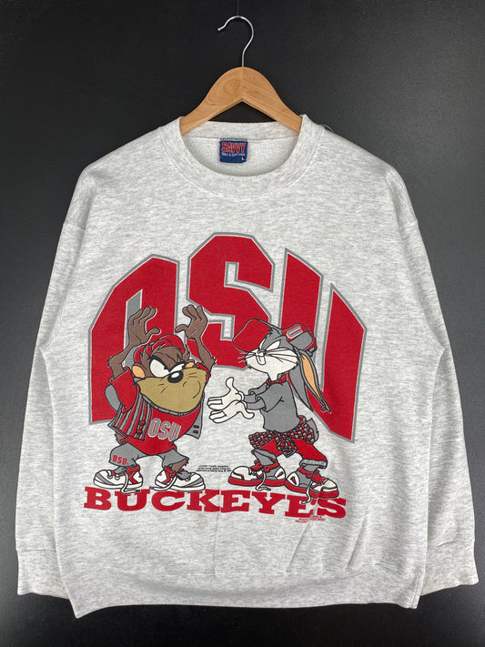 1993 LOONEY TUNES x OHIO STATE Made in USA Size L Vintage College Sweat-Shirt / A6399