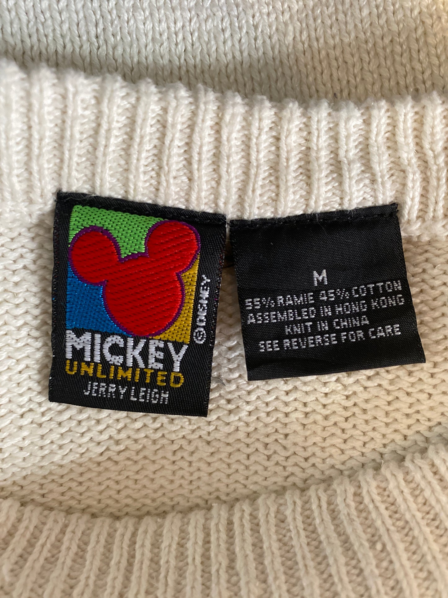 90's DISNEY MICKEY MOUSE Size M Vintage Knit- Sweater / K2198