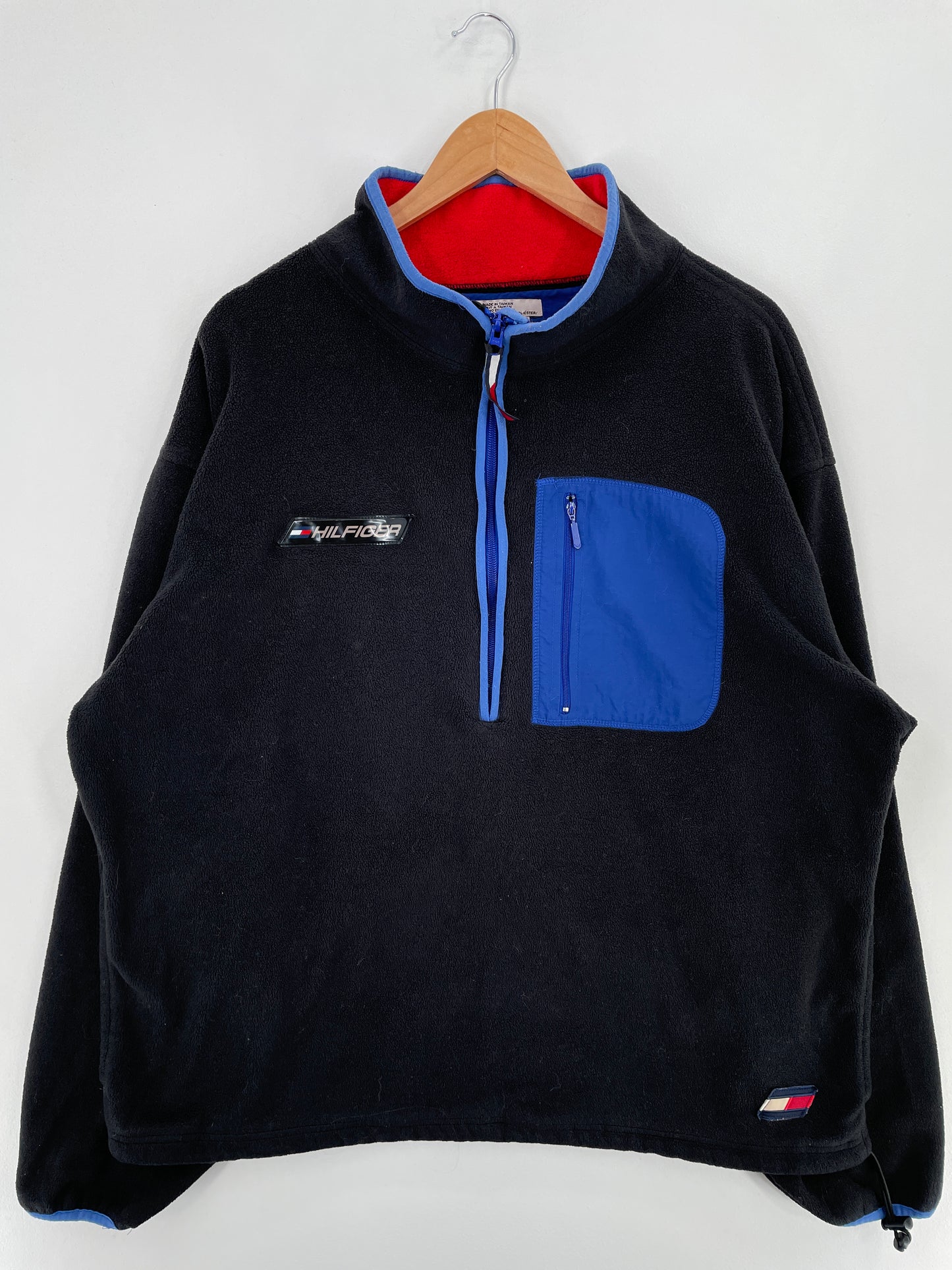 90’s TOMMY HILFIGER Size XL Half Zip Fleece Jacket / E813