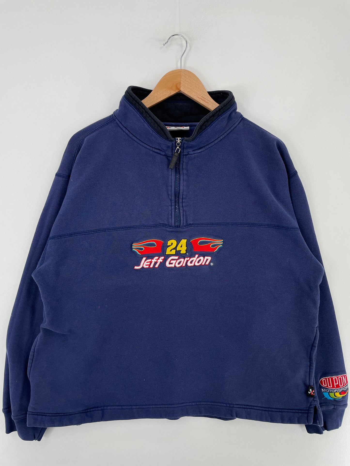 Vintage JEFF GORDON HENDRICK MOTORSPORTS Size L Racing Half Zip Sweat-Shirt / E4413S
