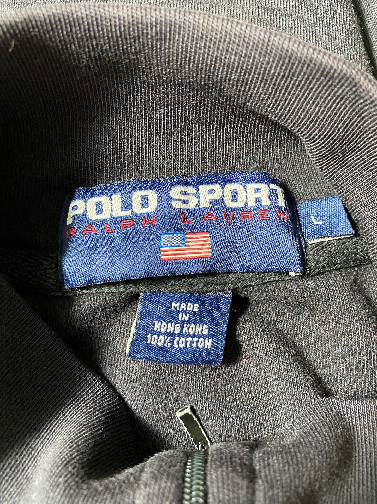 90’s POLO SPORTS RALPH LAUREN Size L Vintage Half-zip Polo-shirt / K4298