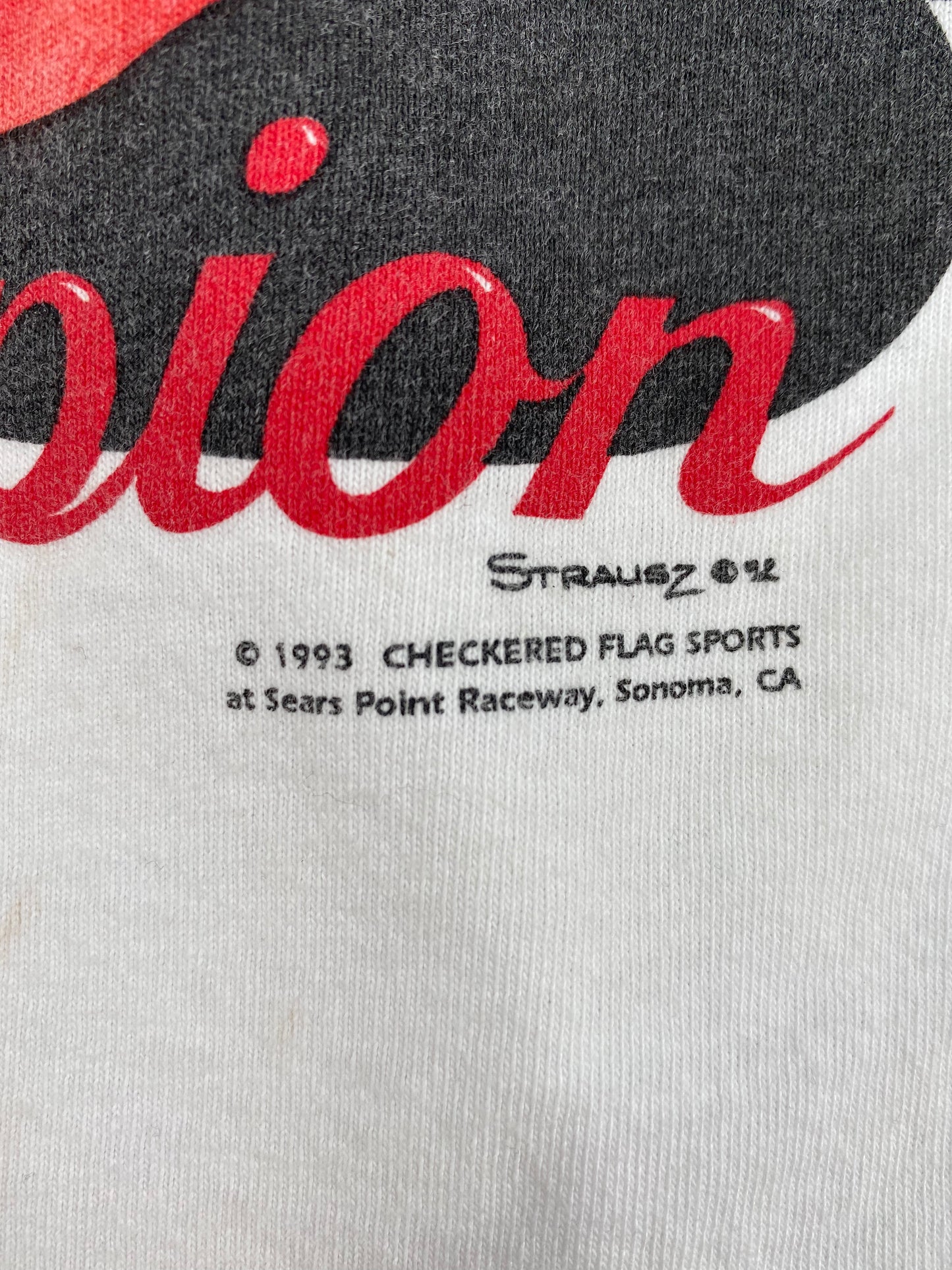 1993 NASCAR ALAN KULWICKI Made in USA Size L Vintage Racing T-Shirt / A2024