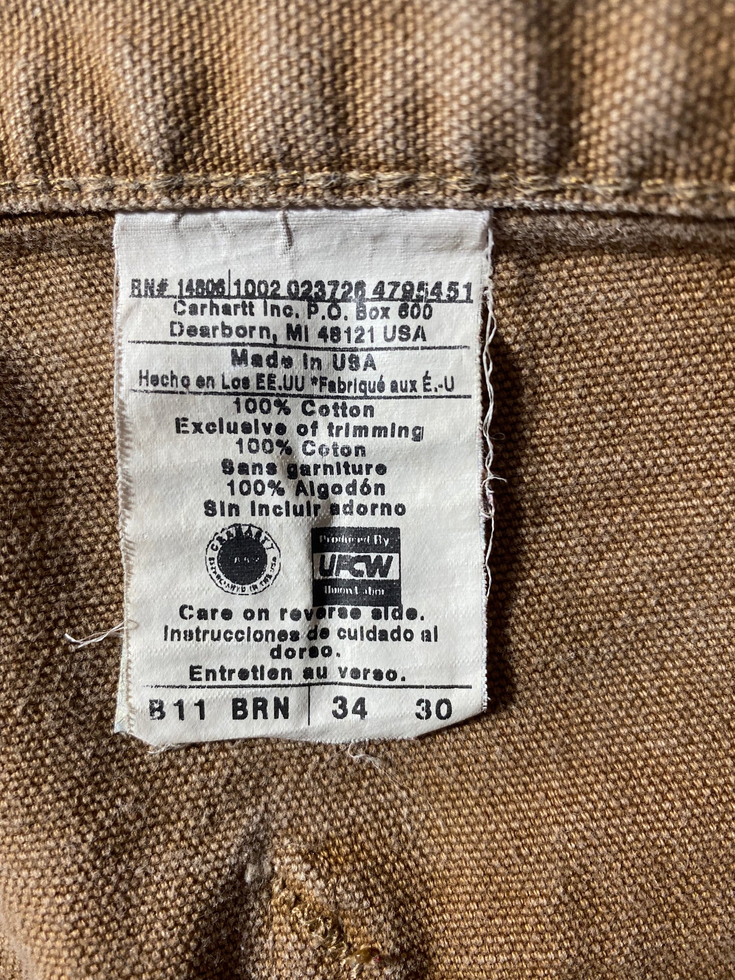 90’s CARHARTT Made in USA Size W32xL29 Vintage Duck Pants / K9983
