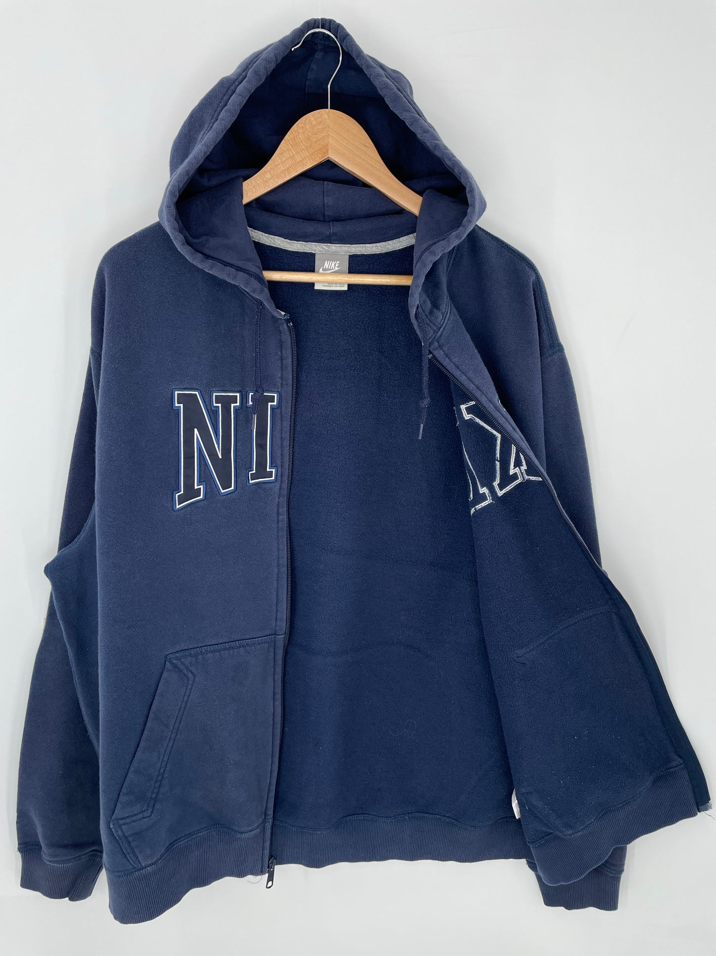 00’ NIKE Size XL Vintage Hoodie Zip-up Sweat-shirt / K8582