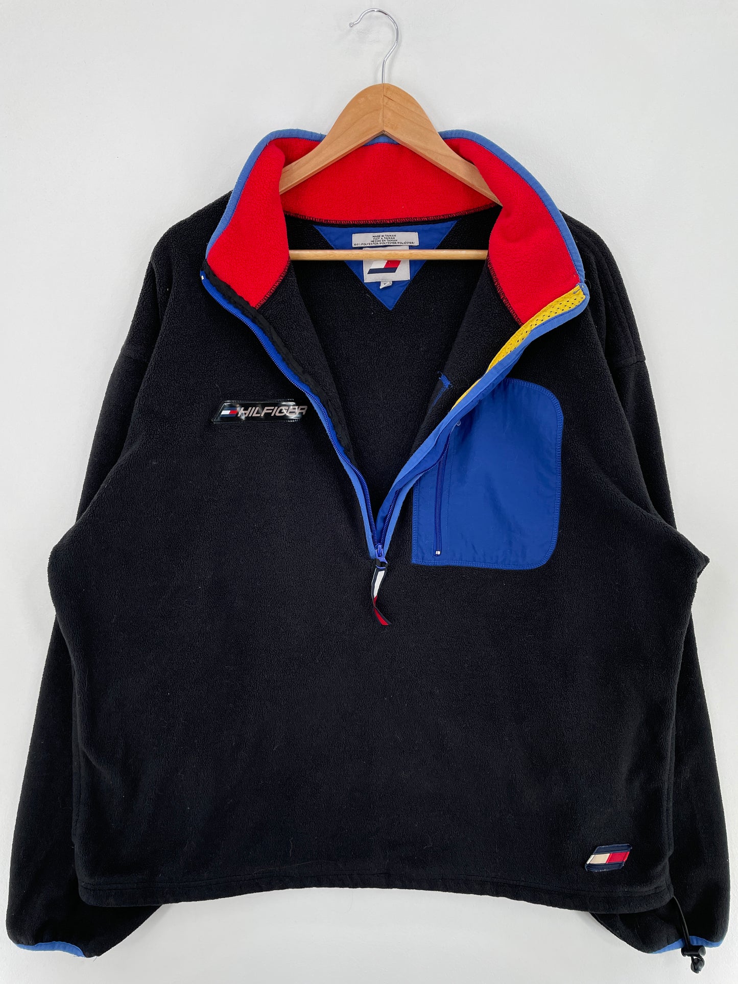 90’s TOMMY HILFIGER Size XL Half Zip Fleece Jacket / E813