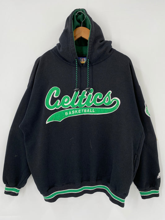 90’s STARTER x BOSTON CELTICS Size XL Vintage NBA Hoodie Sweat-Shirt / K4168
