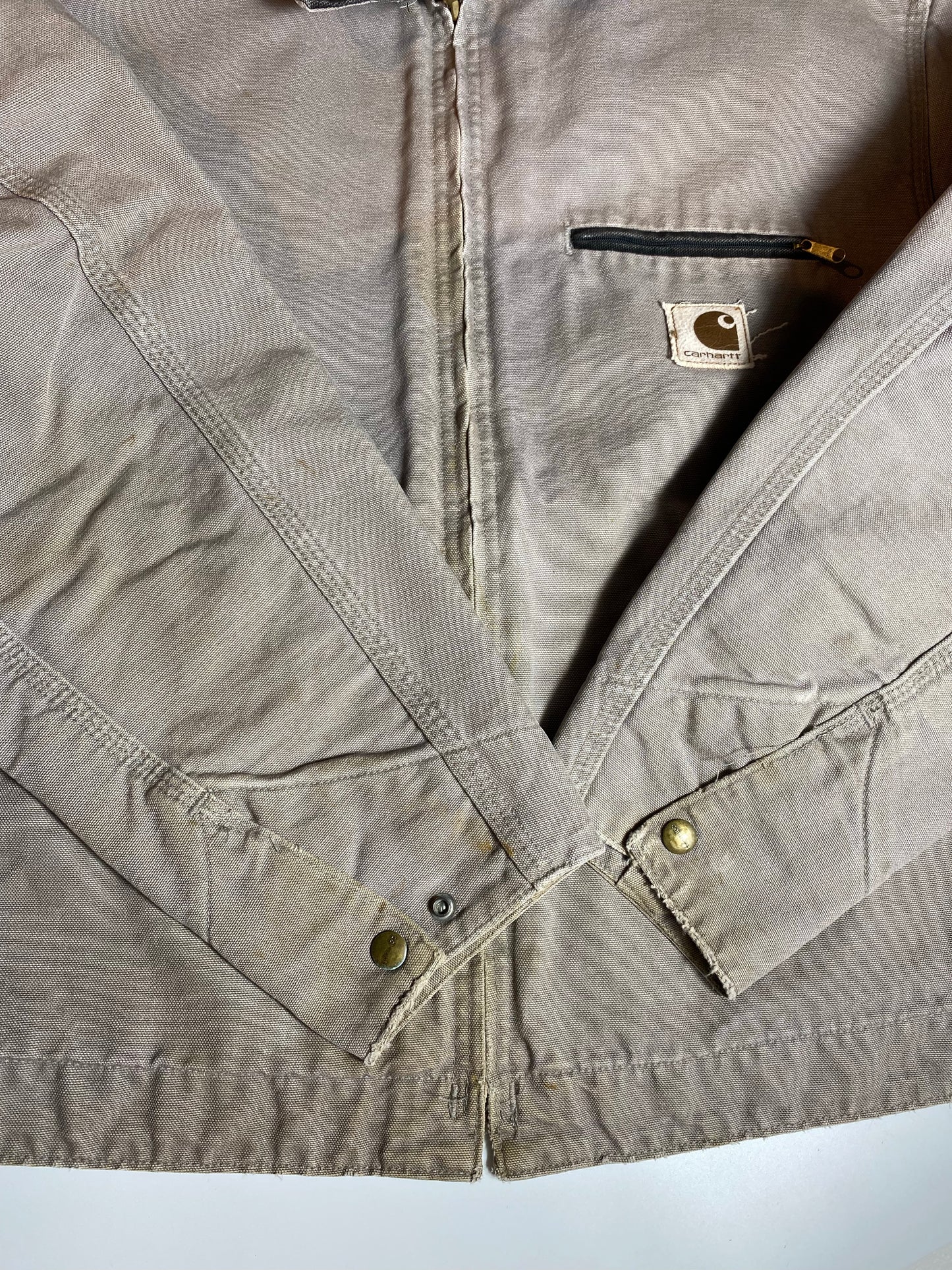 Vintage CARHARTT Made in USA Size L Zip-up Sweat-shirt Jacket / K8113