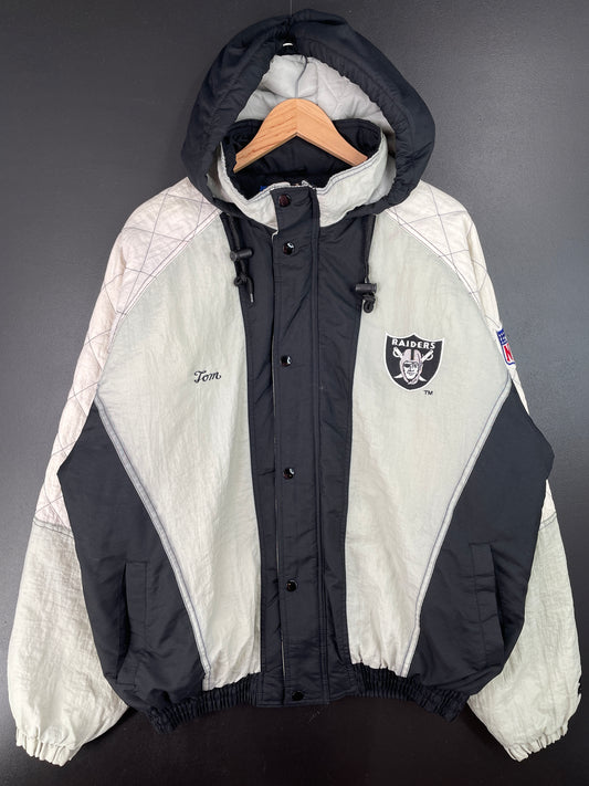 90’s STARTER x RAIDERS Size L NFL Padded Nylon Jacket / A8274