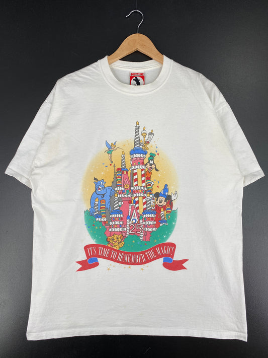 90’s WALT DISNEY WORLD 25TH ANIVERSARY Made in USA Size XL Vintage T-Shirt / A4235