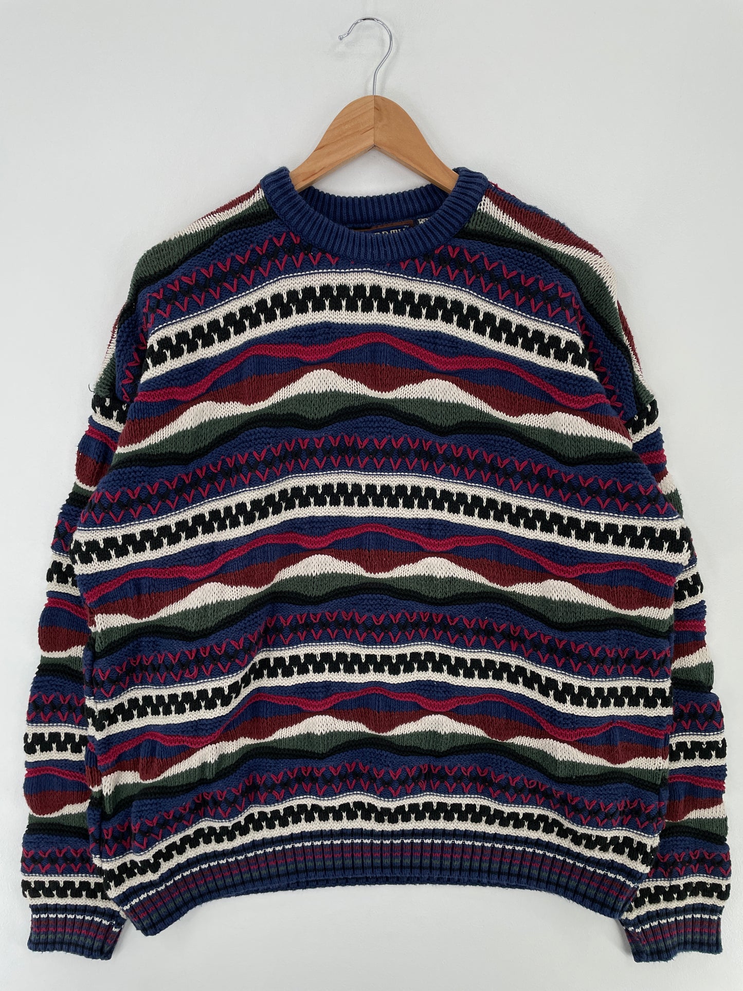 Vintage 3D COOGI- Style Made in USA Size XL Knit Sweater / A9702