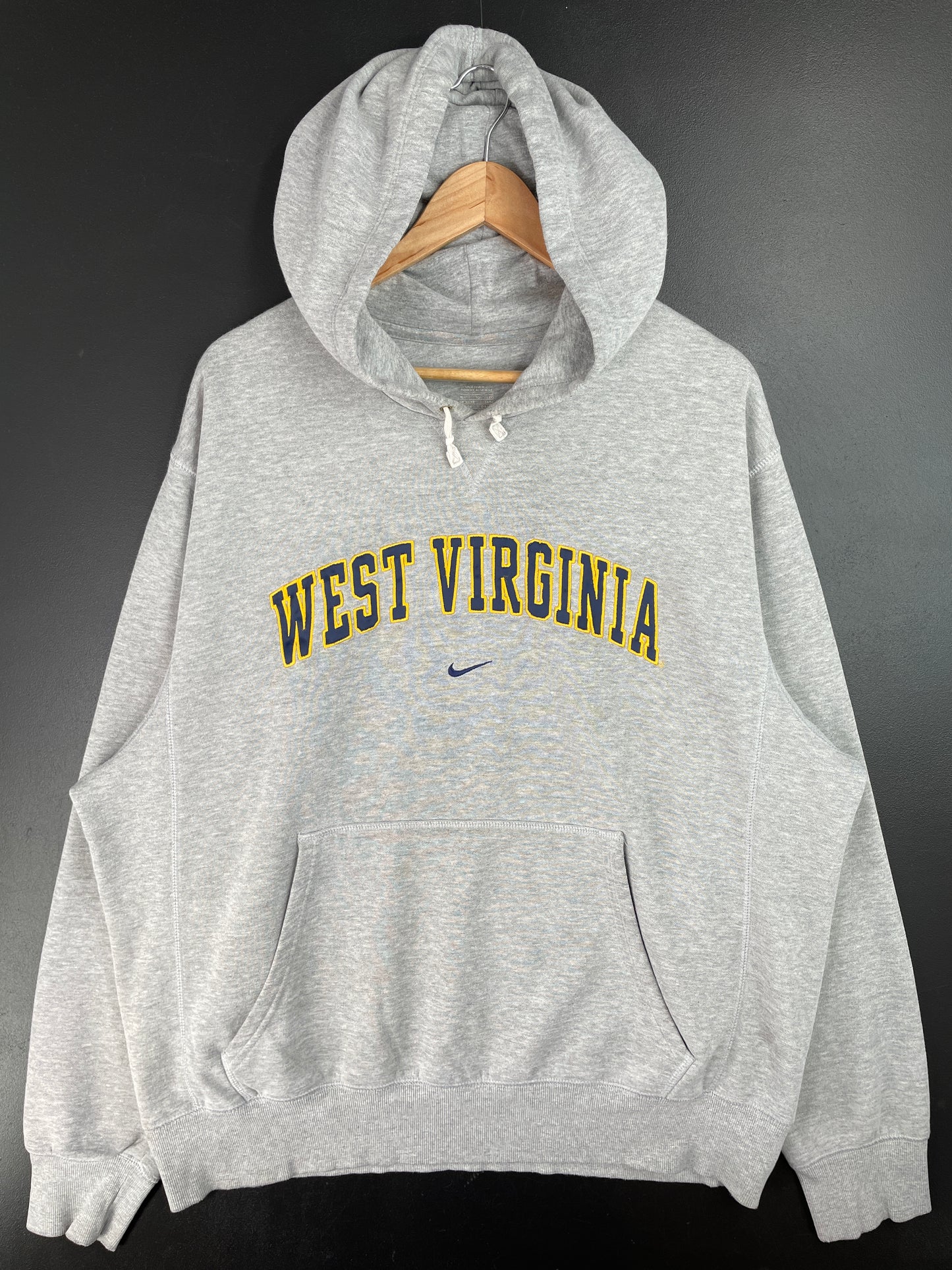 Vintage NIKE x WEST VIRGINIA Size XL College Hoodie Sweat-Shirt / A9672