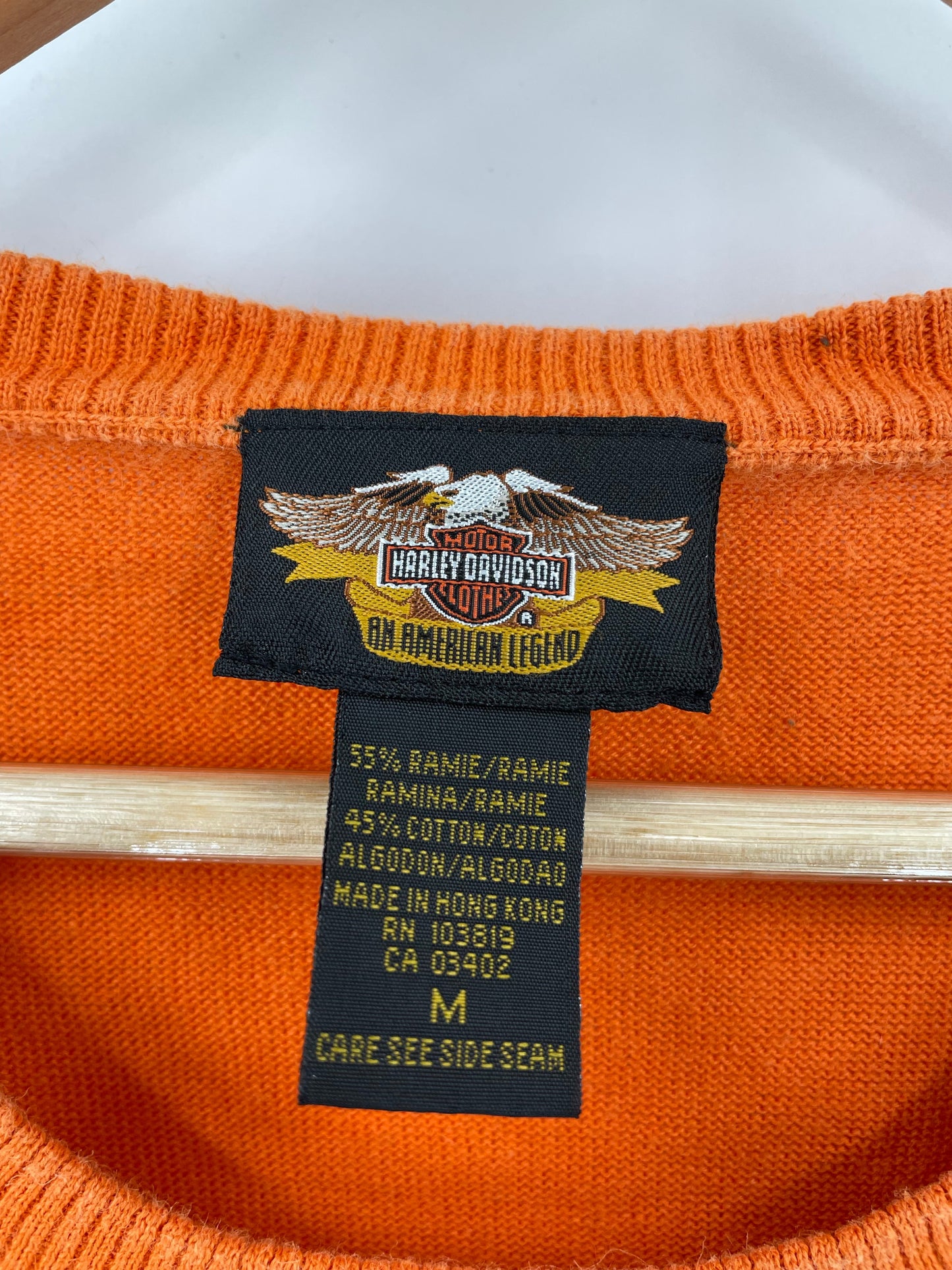 90's HARLEY DAVIDSON Size Ladies M Vintage Knit T-Shirt / E520