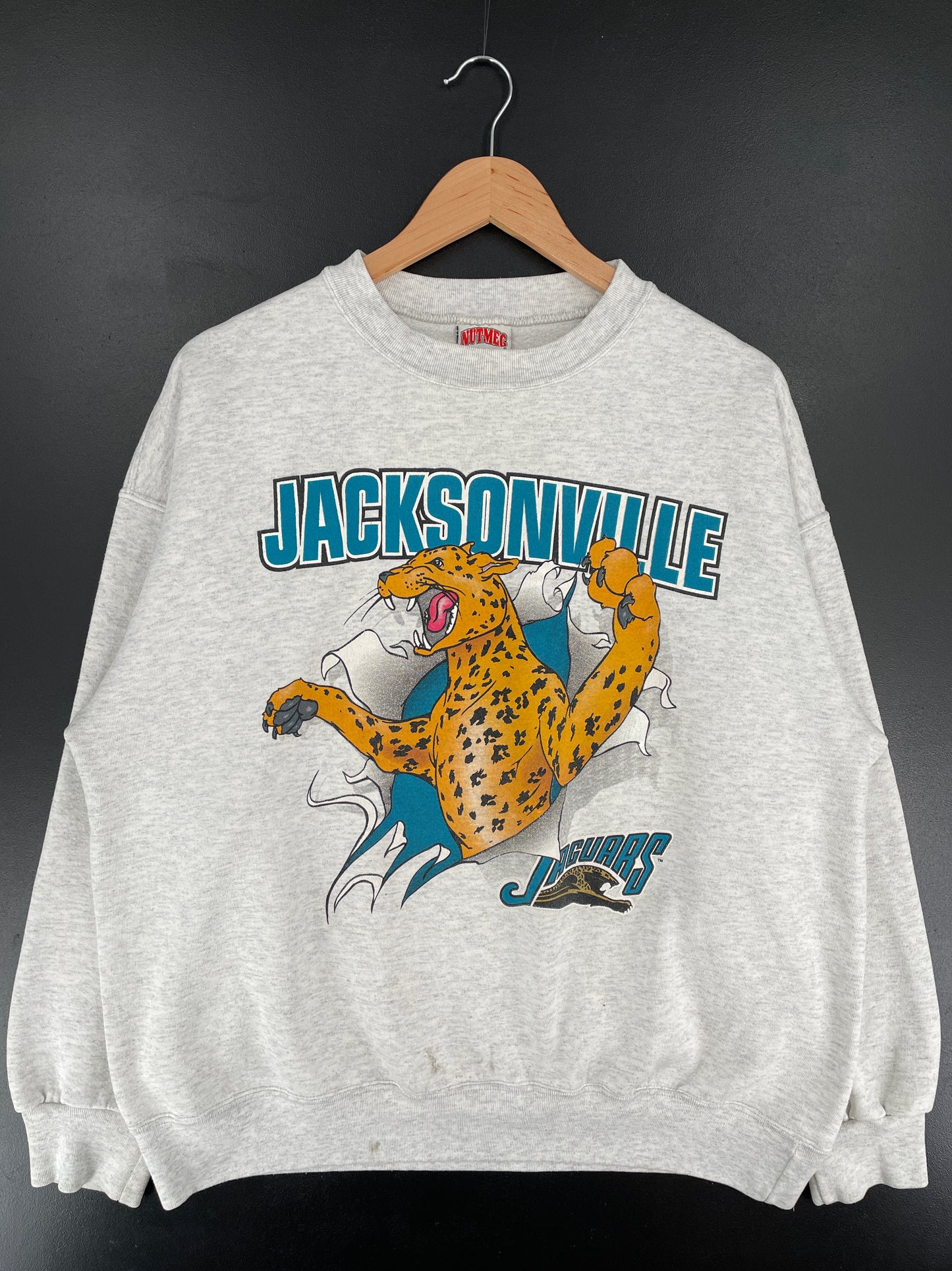1993 JACKSONVILLE JAGUARS Made in USA Size XL Vintage NFL Sweat-Shirt / E5824S