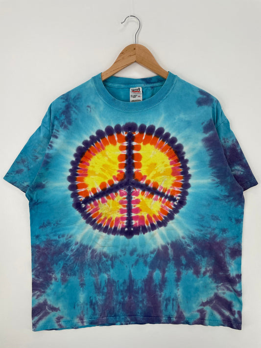 .Vintage PEACE Tie dye Size XL T-shirt / E4728T