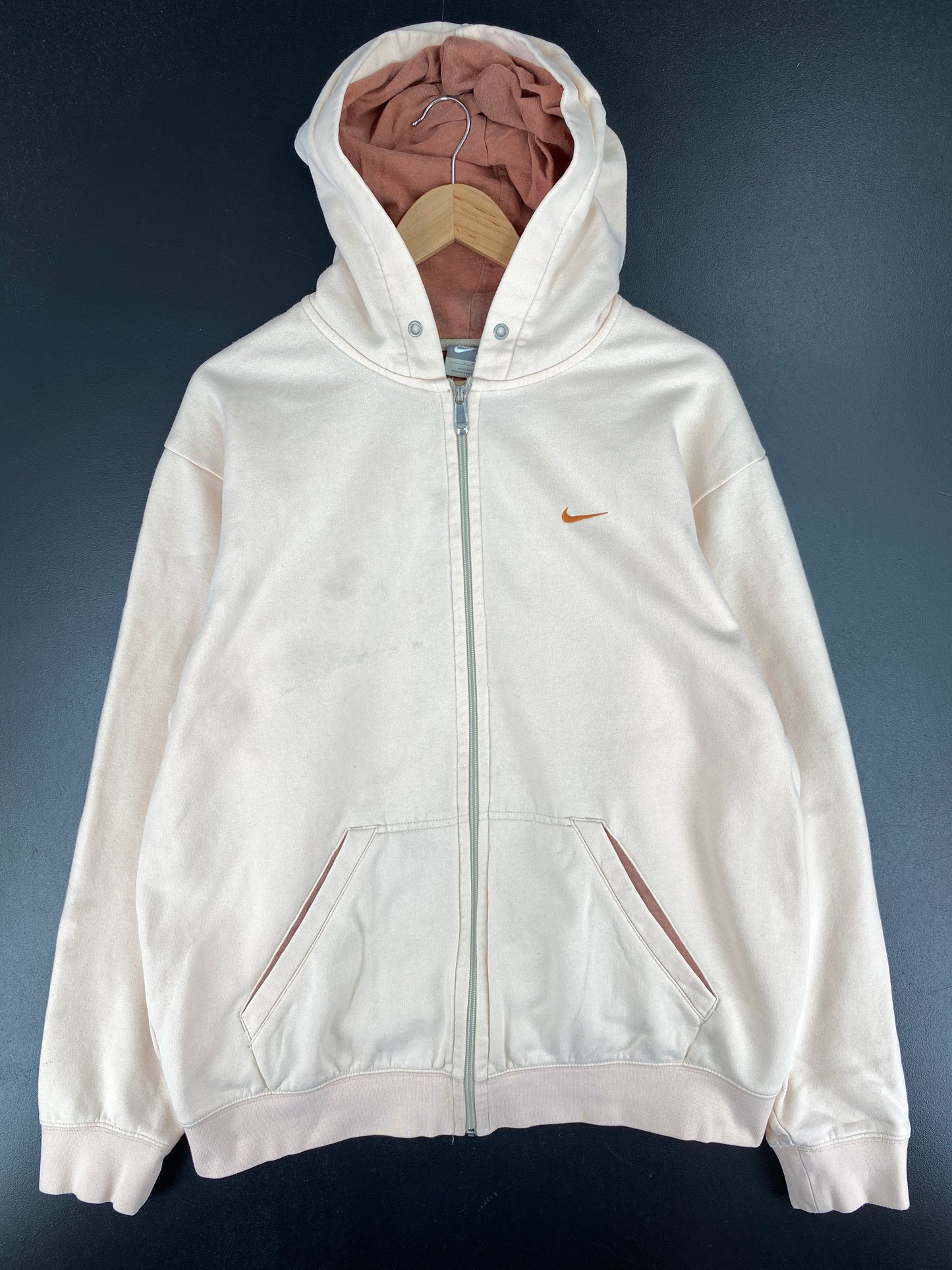 00’ NIKE MINI SWOOSH Size L Vintage Hoodie Zip Up Sweat-Shirt / A6033