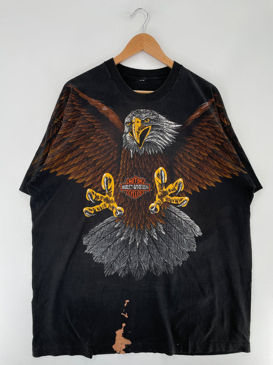1993 HARLEY DAVIDSON Size Approx.XXL Vintage T-shirt / E6532T