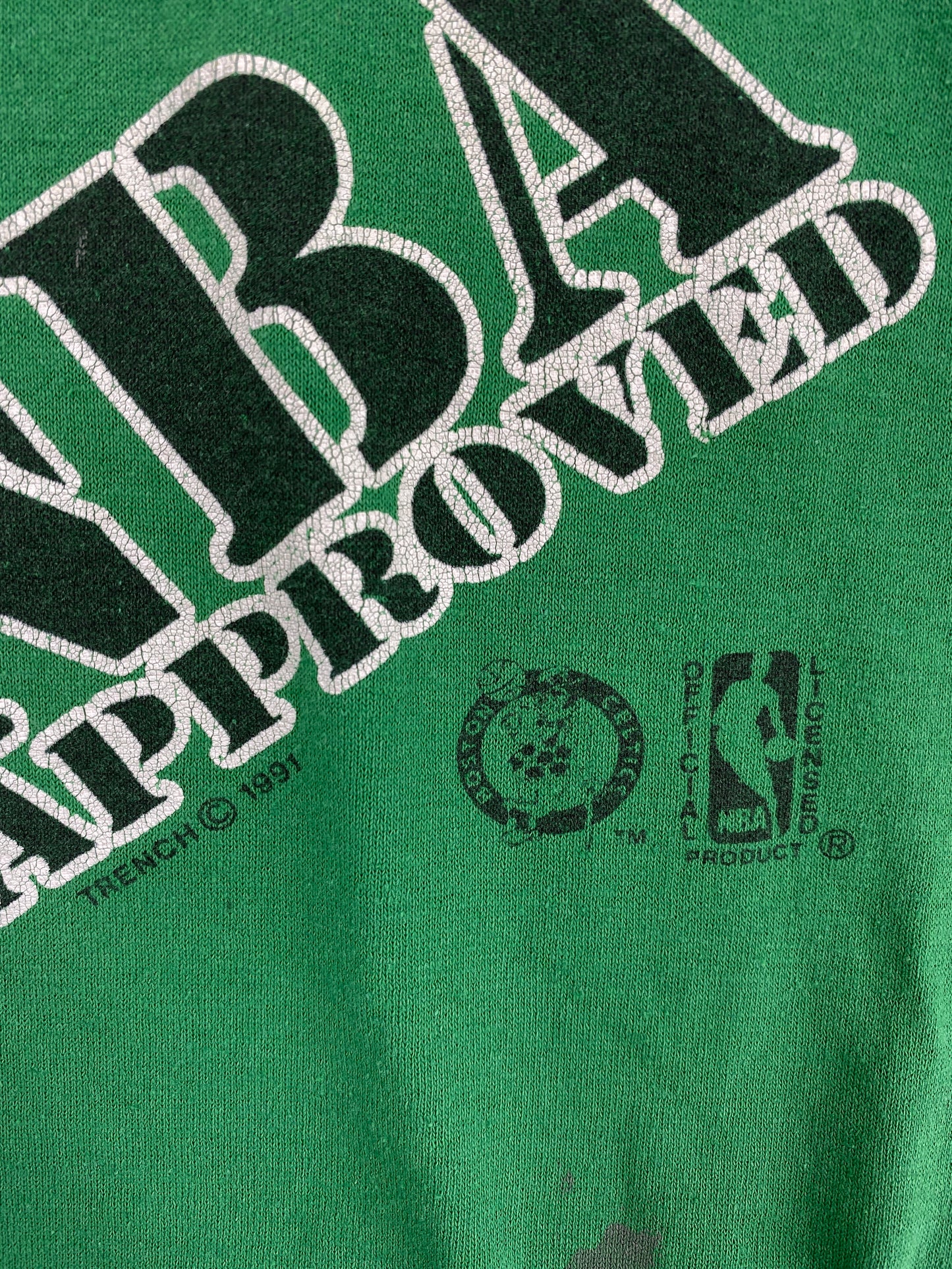 1991 BOSTON CELTICS Made in USA Size XL Vintage NBA T-Shirt / A4825