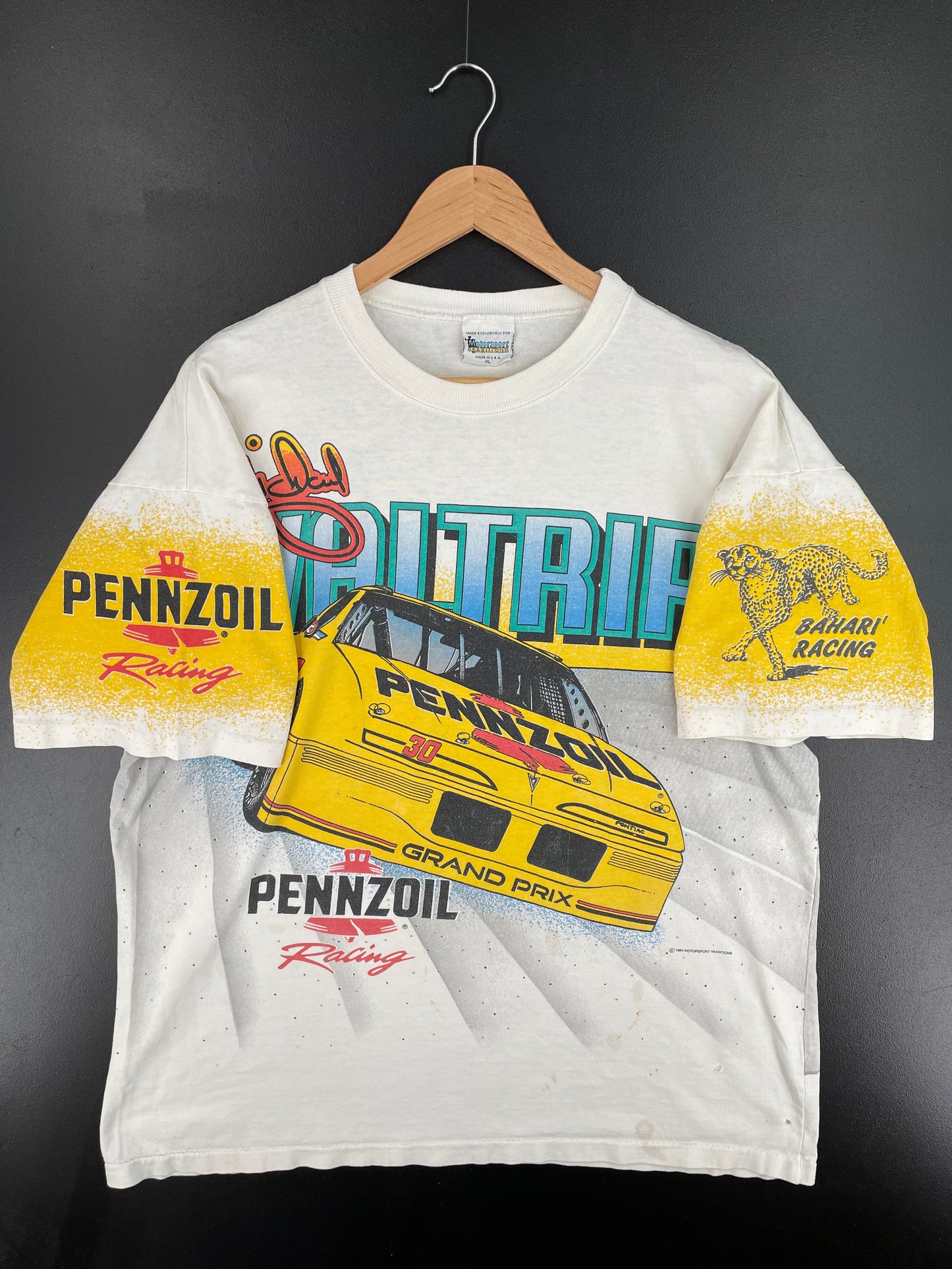 1994 MICHAEL WALTRIP Made in USA Size XL Vintage Racing T-Shirt / E5672T