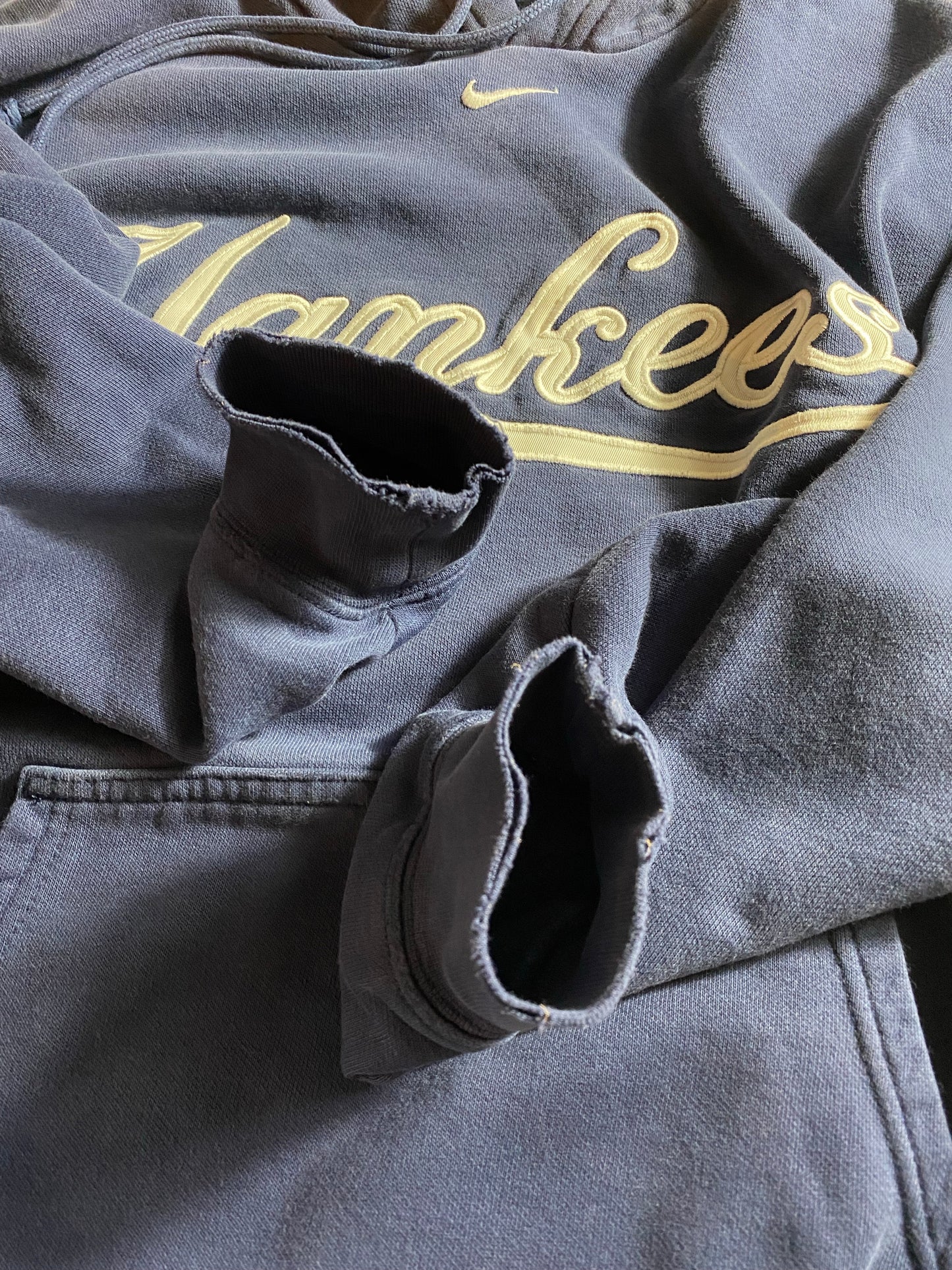 00' NIKE YANKEES Size L Vintage Hoodie Sweat-Shirt / K4560