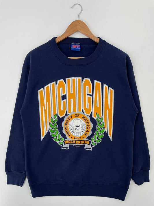 90’s UNIVERSITY OF MICHIGAN Made in USA Size L College Sweat-shirt / A9015