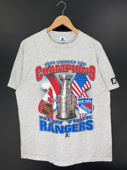 1994 STARTER x NEW YORK RANGERS Made in USA Size L Vintage NHL T-shirt / A170