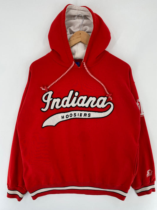 90’s STARTER x INDIANA HOOSIERS COLLEGE Size L Hoodie Sweat-Shirt / E5955S
