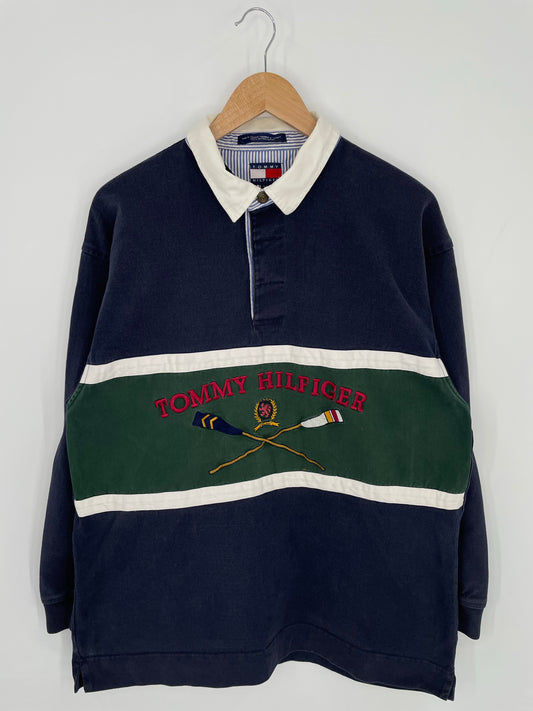 90’s TOMMY HILFIGER Size L Vintage Rugby-Shirt / K8177