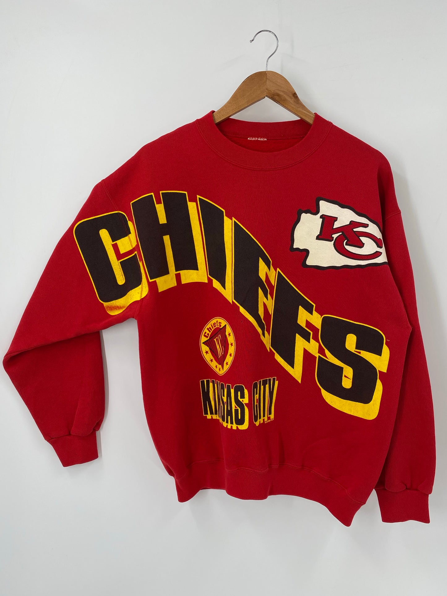 1993 KANSAS CITY CHIEFS Size No Tag (Approx.L) Vintage NFL Sweat shirt / K4696