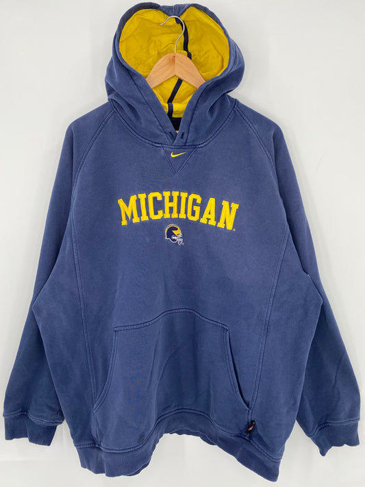 00’ NIKE MICHIGAN Size No Tag (Approx.XXL) Hoodie Sweat-shirt / K5948