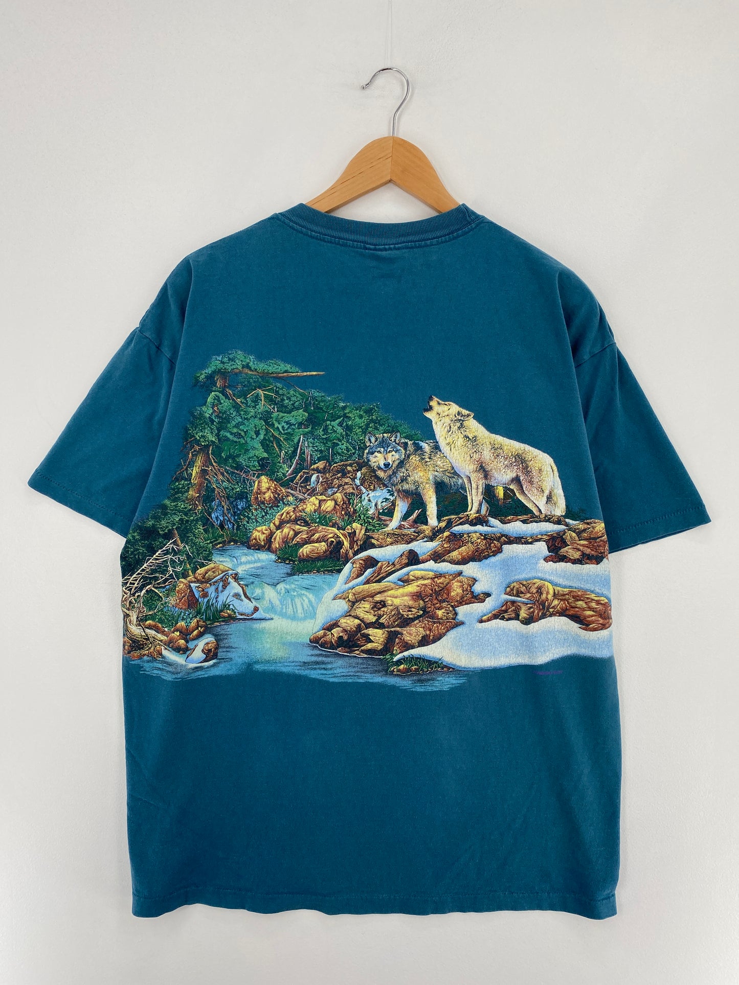 90’s WOLVES Made in USA Size XL Vintage T-shirt / E2082T