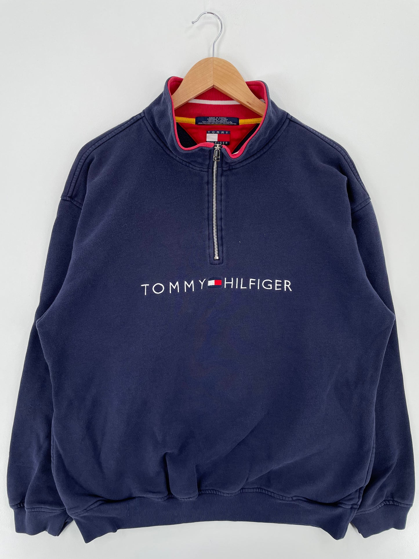 90’s TOMMY HILFIGER Size L Half Zip-up Sweat-shirt / A2034