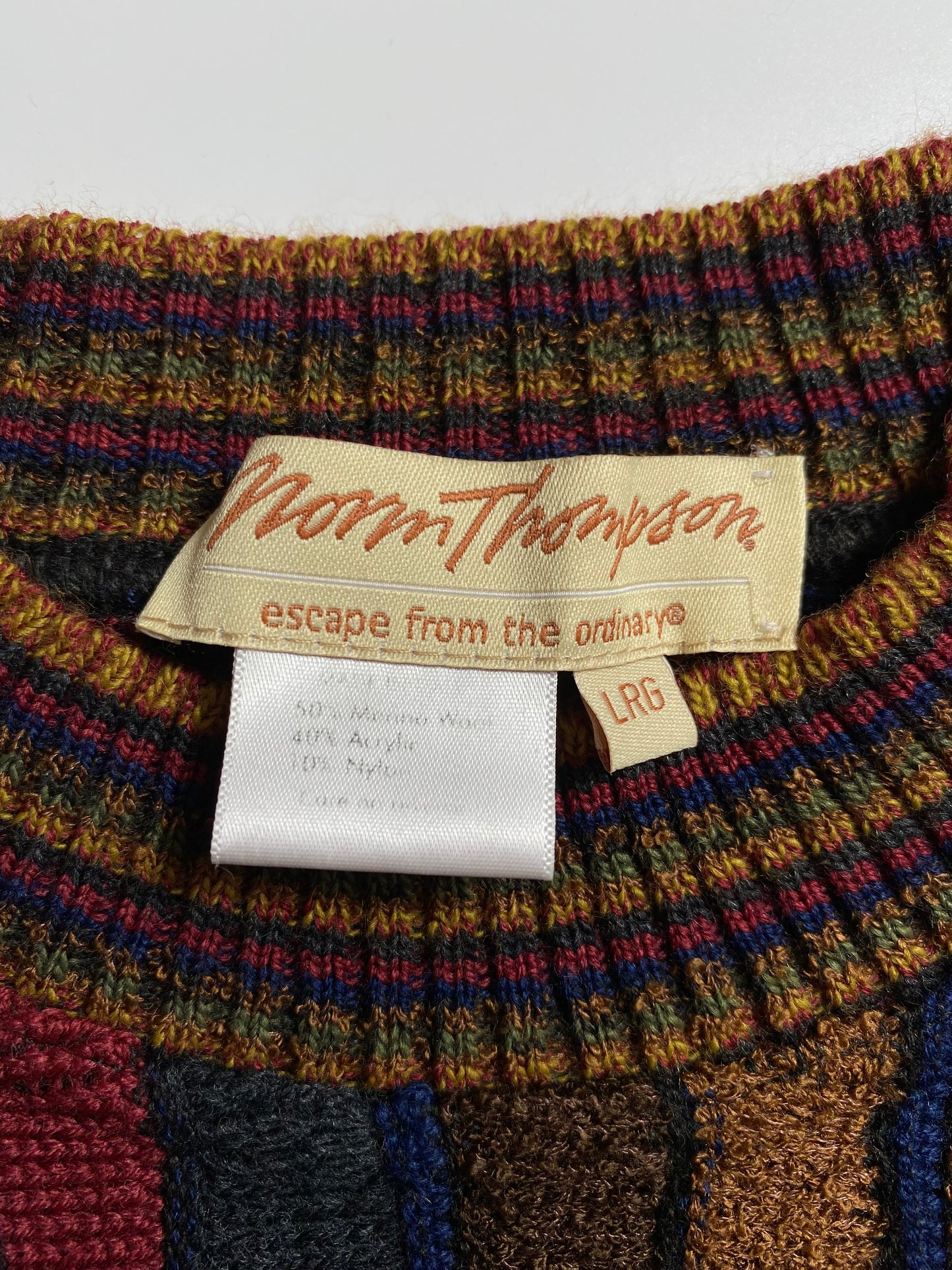 Vintage 3D COOGI-Style Size L Wool Knit Sweater / K7220