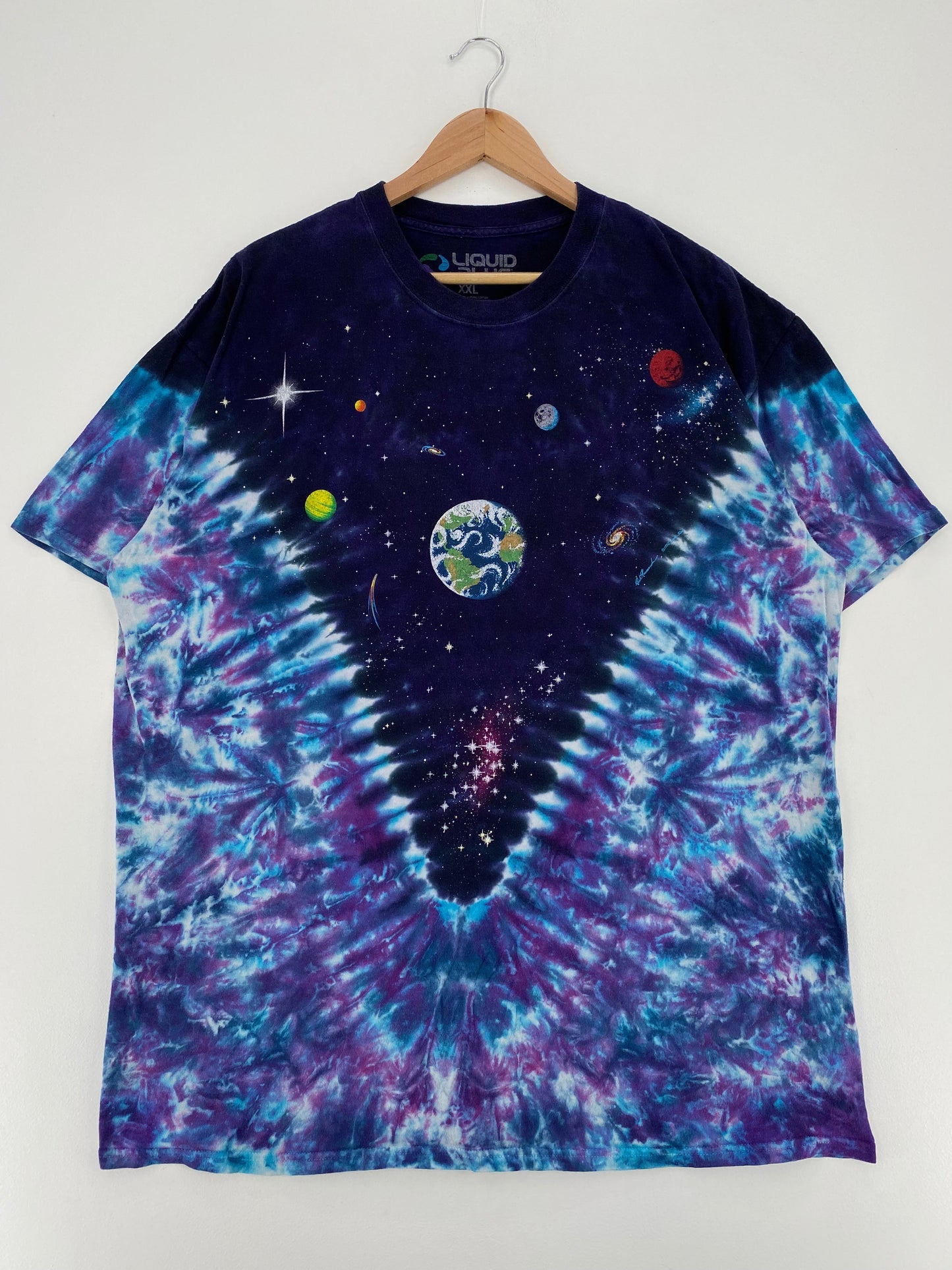 Vintage LIQUID BLUE SPACE TIE-DYE Size XXL Vintage T-Shirt / E3201T